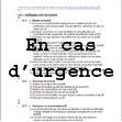 Tableaux du document en cas d'urgence